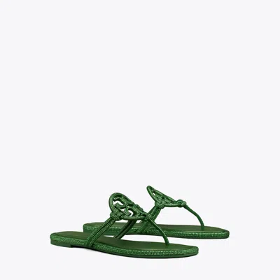 Tory Burch Women's Miller Pave Knotted Sandals In Dark Clover