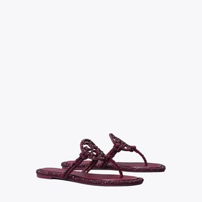 Tory Burch Miller Pavé Knotted Sandal In Red