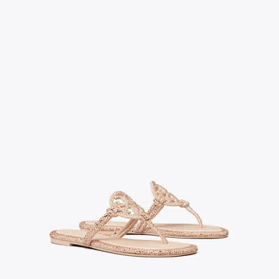 Tory Burch Miller Pavé Knotted Sandal In Rose Silk