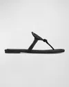 Tory Burch Miller Pave Logo Thong Sandals In Black