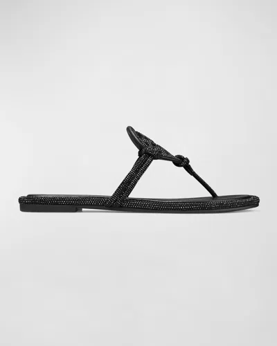 TORY BURCH MILLER PAVE LOGO THONG SANDALS