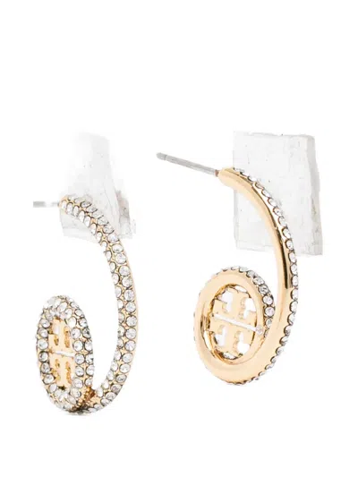 Tory Burch Miller Pavé-loop Earrings In Gold