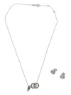 Tory Burch Miller Pave Necklace And Earring Set In Metallic