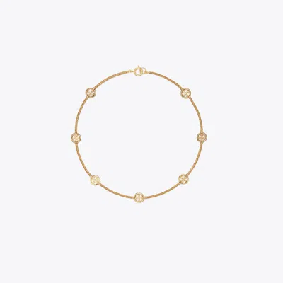 Tory Burch Miller Pavé Necklace In Tory Gold/smoky Topaz