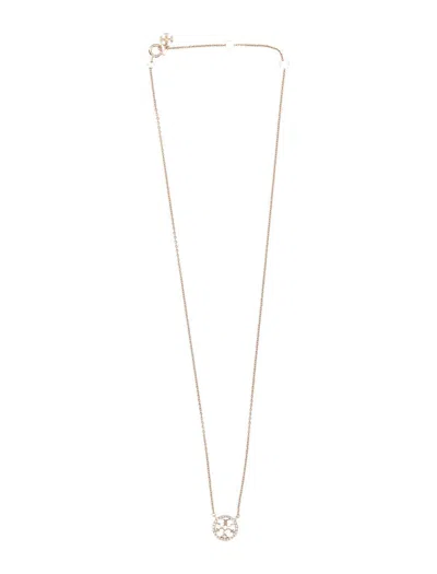 Tory Burch Miller Pave Pendant Necklace In Tory Gold / Crystal