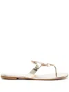 Tory Burch Miller Crystal Embellished Thong Sandals In Gold