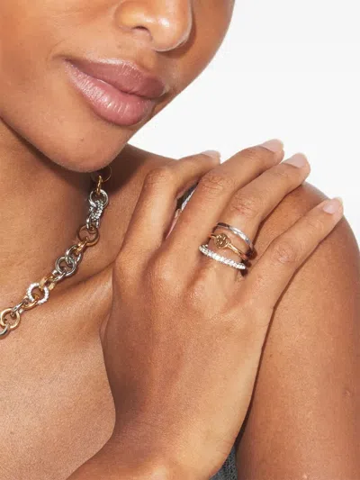 Tory Burch Miller Pave Stacking Ring In Gold