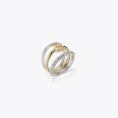 Tory Burch Miller Pavé Stacking Ring In Gold
