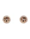 Tory Burch Miller Pave Stud Earring In Rose Gold / Crystal