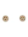 Tory Burch Miller Pave Stud Earring In Tory Gold / Crystal