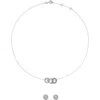 Tory Burch Miller Pavé Stud Earrings & Necklace Set In Metallic