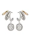 Tory Burch Miller Pave Triple Hoop Earring In Gold