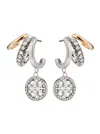 Tory Burch Miller Pave Triple Hoop Earring In Silver