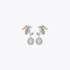 Tory Burch Miller Pavé Triple Hoop Earrings In Brown