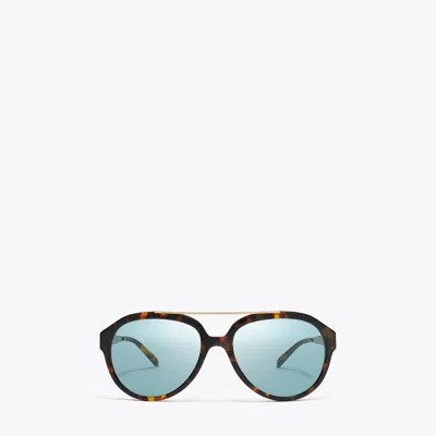 Tory Burch Miller Pilot Sunglasses In Brown
