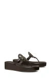 Tory Burch Miller Platform Wedge Flip Flop In Cocoa