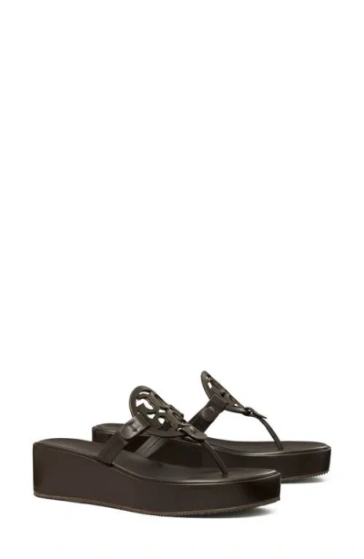 Tory Burch Miller Platform Wedge Flip Flop In Cocoa