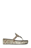 Tory Burch Miller Platform Wedge Flip Flop In Granite Roccia