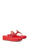 Tory Burch Miller Platform Wedge Thong Sandal In Tory Red