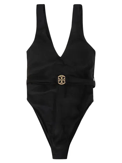 Tory Burch Miller Plunge One-piece In Black