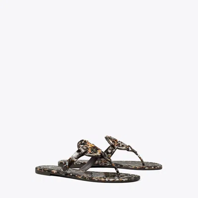 Tory Burch Miller Printed Patent Sandal In Brown
