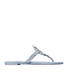 Tory Burch Miller Printed Suede Sandal In Blue