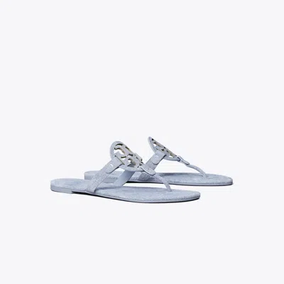 Tory Burch Miller Printed Suede Sandal In Blue