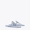 Tory Burch Miller Printed Suede Sandal In Blue Cloud