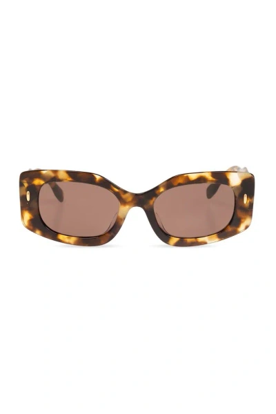 Tory Burch Miller Rectangle Frame Sunglasses In Multi