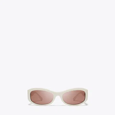 Tory Burch Miller Rectangle Sunglasses In White