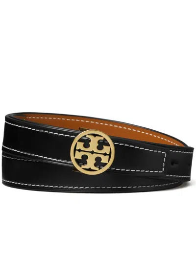 Tory Burch Miller Reversible Belt In Black