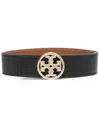 Tory Burch Miller Reversible Leather Belt In Black