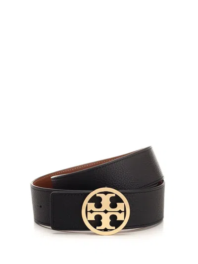 Tory Burch Miller Reversible Belt In Black