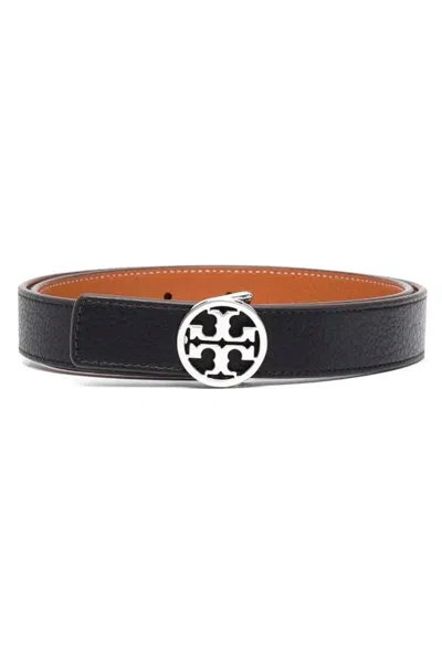 Tory Burch Miller Reversible Belt In Black
