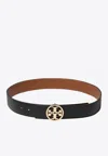 Tory Burch Miller Reversible Leather Belt In Black