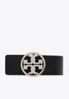 Tory Burch Miller Reversible Leather Belt In Black