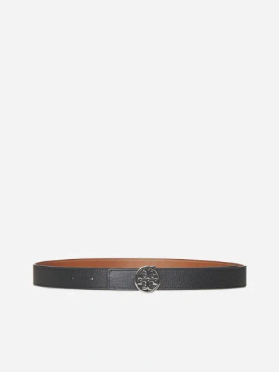 Tory Burch Reversible Logo Leather Belt In Multi-colored