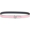 Tory Burch Miller Reversible Leather Belt In True Pink/deep Steel