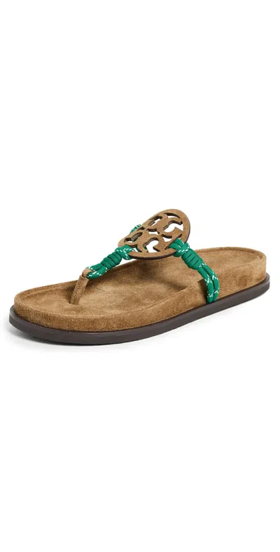 Tory Burch Miller Rope Cloud Sandals Alce/green Multi