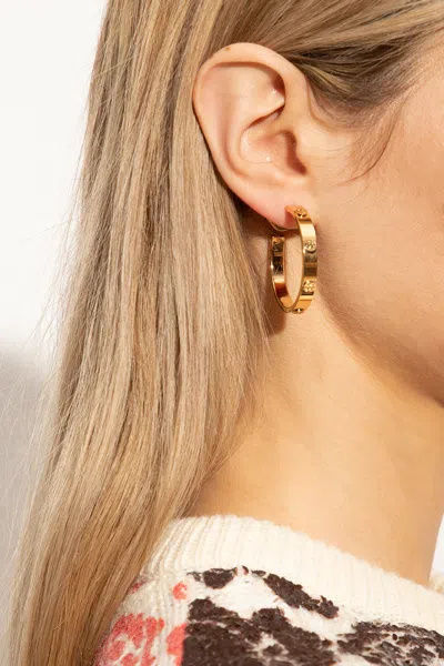 Tory Burch ‘miller' Round Earrings In Gold