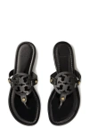 Tory Burch Leather Sandals With Logo On The Front
