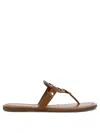 Tory Burch Miller Leather Thong Sandals In Brown