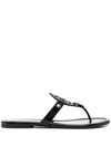Tory Burch Miller Leather Sandals Detail Embellished In Black