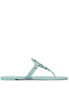 Tory Burch Miller Croc-embossed Leather Sandal In Blue