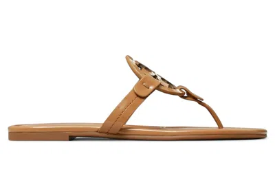Pre-owned Tory Burch Miller Sandals Patent (women's) Sneakers In Tan