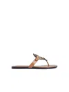 Tory Burch 'miller' Sandals With 'pavé' In Brown Leather In Brown