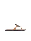 Tory Burch 'miller' Sandals With 'pavé' In Brown Leather In Brown