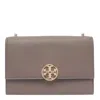 Tory Burch Miller Black Leather Crossbody Bag In Beige