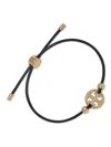 Tory Burch Miller Logo Slider Bracelet In Tory Gold/black