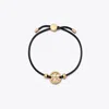 Tory Burch Miller Logo Slider Bracelet In Tory Gold/black